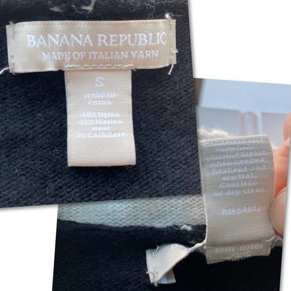 Banana Republic Draped Cardigan Sweater Black size Small Italian Wool Cashmere - Picture 5 of 8